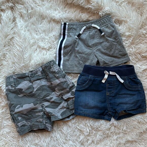 OshKosh, Cat & Jack, Baby Boy Jean Shorts Camo Shorts Bundle 3m 3 - Picture 1 of 7